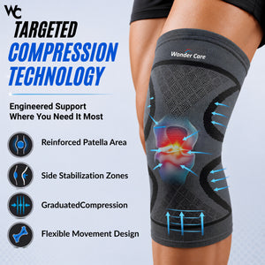 Wonder Care Knee Brace Compression Sleeve - Pack of 2