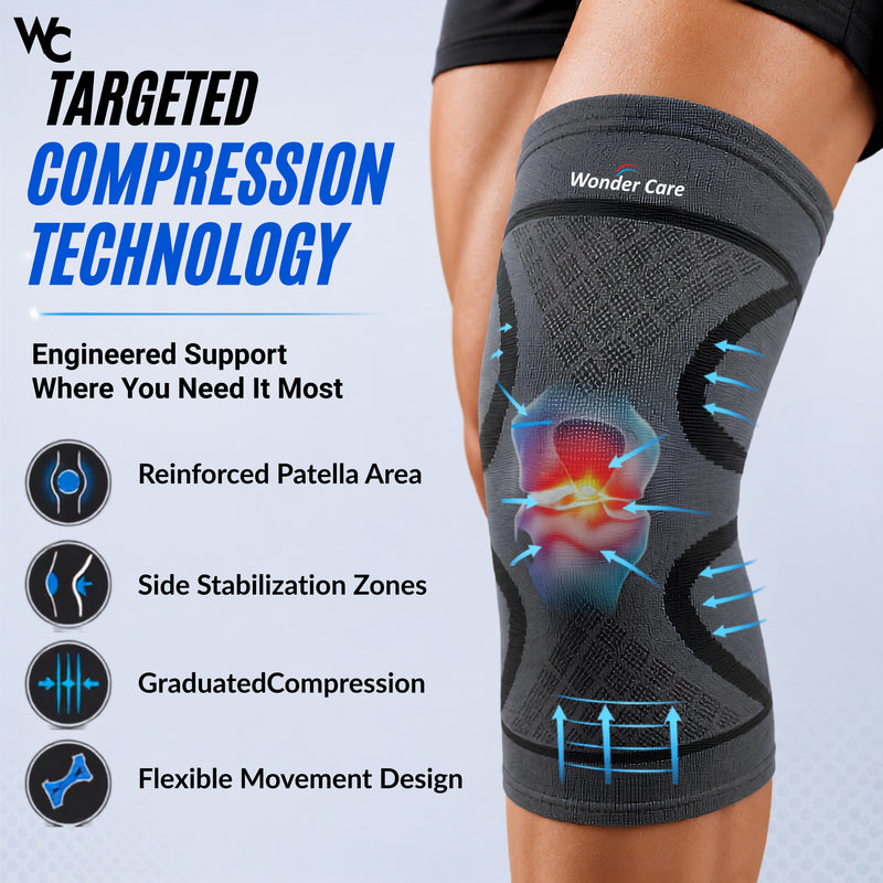 Wonder Care Knee Brace Compression Sleeve - Pack of 2
