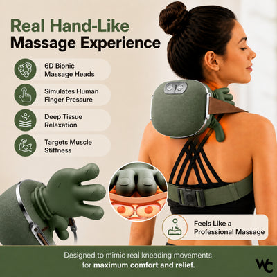 Wonder Care Full Body Massager Machine for Pain Relief | Electric Neck & Shoulder Massager | Leg, Shoulder, Hand & Calf Massage Machine | Scalp Massager | Shiatsu Percussion Massager for Cervical, Muscle & Body Pain Relief for Men & Women