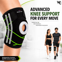 Wonder Care Neoprene Blend Adjustable Knee Support With Anti-Slip Silicon Strip,Breathable Patella Knee Brace Cap For Pain Relief,Sports, Arthritis Protection For Men & Women
