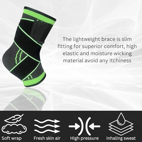 Ankle Brace Compression Sleeve Support for Women & Men Ankle Wrap with Ankle Strap for Running Youth ankle brace for sports Ankle Fasciitis Achilles Tendon brace for plantar fasciitis