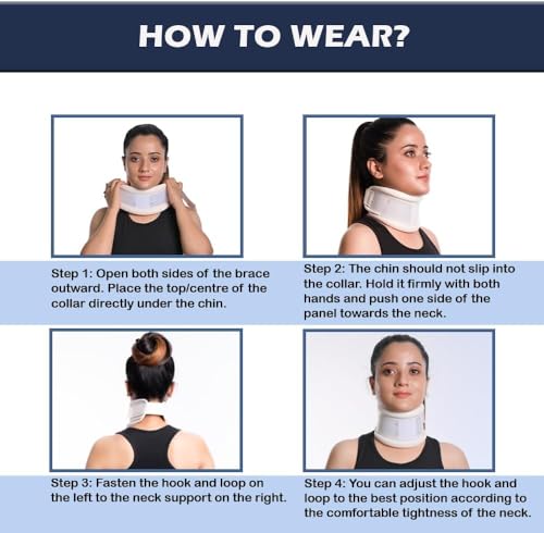 Wonder Care Rigid Cervical Collar Plastic Neck Support Brace Adjustable Height Collar Neck Support Brace Neck Brace for Neck Pain and Support for Women & Men