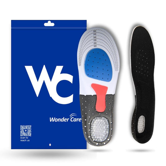 BUY 1 Get 1 FREE Wonder Care Trimmable Shoe Inserts for Men and Women, Silicone Gel Insoles| Shoe Pads for Sport Running| Shoe Inserts Pad |Shock Absorption Orthotics with a massaging insole(Size-9.5-15.5 UK)