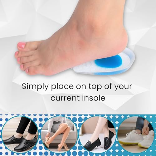 BUY 1 Get 1 FREE Wonder Care Gel Heel Cushion for Heel Pain Relief Women and Men | Silicone Heel Pad | Plantar Fascitis Inserts Heel Spur Pads| Achillies Heel Support| Cushion Heel Inserts | Small & Large, Pair 1 & 2