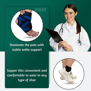 Wonder Care Ankle Support Brace Black & Blue Pack of 2