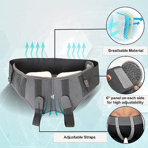 Wonder Care- Grey Hernia belt for men Truss Brace with one removable compression pad