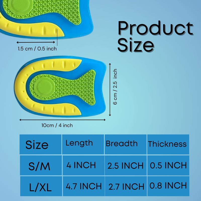 BUY 1 Get 1 FREE Wonder Care Gel Heel Cushion For Heel Pain Relief Women And Men | Silicone Heel Pad | Plantar Fascitis Inserts Heel Spur Pads| Achillies Heel Support| Cushion Heel Inserts | Large
