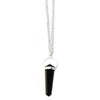 Natural Hexagonal Crystal Quartz Pendant Black