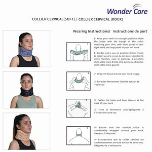 Wonder Care Soft Neck Brace Cervical Collar, Adjustable Collar Neck Support Brace for Sleeping, Neck Brace for Neck Pain and Support for Women & Men, Breathable Material for Home Office Travel