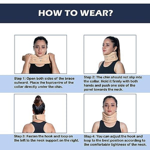 Wonder Care Soft Neck Brace Cervical Collar, Adjustable Collar Neck Support Brace for Sleeping, Neck Brace for Neck Pain and Support for Women & Men, Breathable Material for Home Office Travel