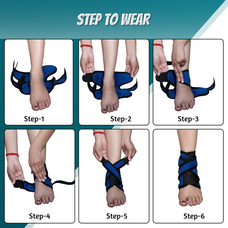 Wonder Care Ankle Support Brace Black & Blue Pack of 2