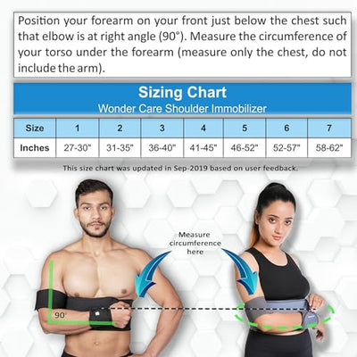 Wonder Care-Left Right Shoulder Immobilizer Arm Sling Elastic Brace for Clavicle Collar Bone Dislocation Subluxation Shoulder stabilizer Compression Brace After Rotator Cuff Surgery