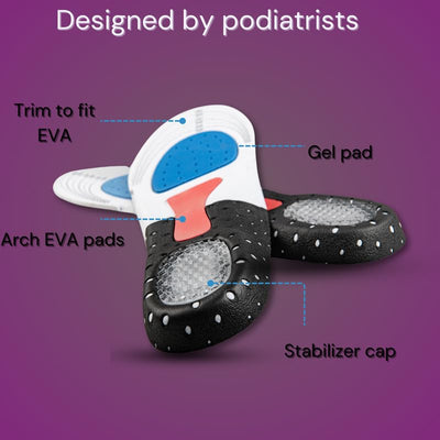 Trimmable Shoe Inserts for Men and Women, Silicone Gel Insoles| Shoe Pads for Sport Running| Shoe Inserts Pad |Shock Absorption Orthotics with a massaging insole