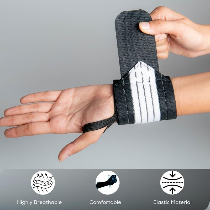 Wonder Care Gym Wrist Band White 1 Pair