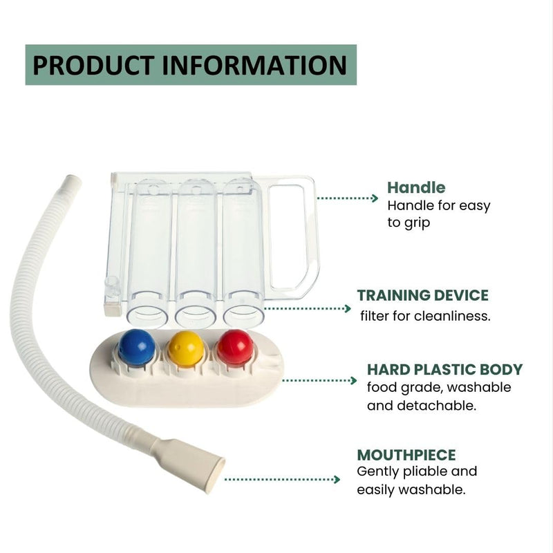 Wonder Care Deep Breathing Lung Exerciser | Washable & Hygienic | Non Measuring | with Handle