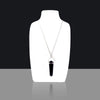 Natural Hexagonal Crystal Quartz Pendant Black