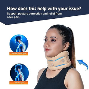 Wonder Care Soft Neck Brace Cervical Collar, Adjustable Collar Neck Support Brace for Sleeping, Neck Brace for Neck Pain and Support for Women & Men, Breathable Material for Home Office Travel