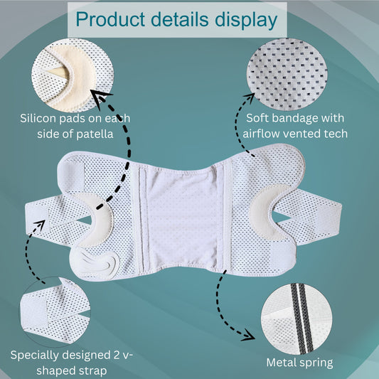 Wonder Care Adjustable Wrap Knee Support Brace, Air Mesh Fabric Knee Brace Cap for Pain Relief, Sports, Arthritis, Running Protection