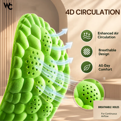 Memory Foam Shoe Insoles For Women Shock Absorbing Sports Shoe Insoles For Men And Women Cuttable Soft Breathable Honeycomb Orthotic Replacement Inserts