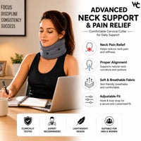 Wonder Care Soft Neck Brace Cervical Collar, Adjustable Collar Neck Support Brace for Sleeping, Neck Brace for Neck Pain and Support for Women & Men, Breathable Material for Home Office Travel
