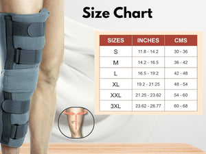 Wonder Care Knee Immobilizer Cotton Brace Support Dislocation Injuries Ligament Tear Wrap around Stabilizer Splint For Men & Women