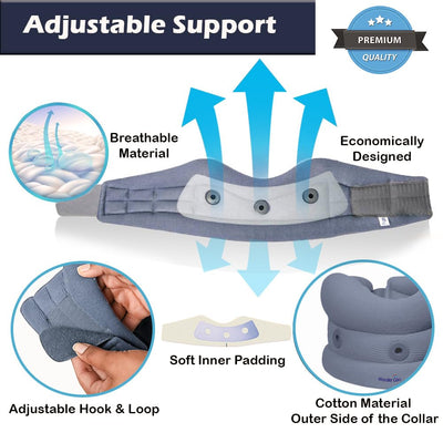 Wonder Care Cotton Soft Cervical Collar Adjustable Collar Neck Support Brace,Neck Support Soft Neck Collar Neck Brace For Neck Pain And Support For Women & Men- Medium