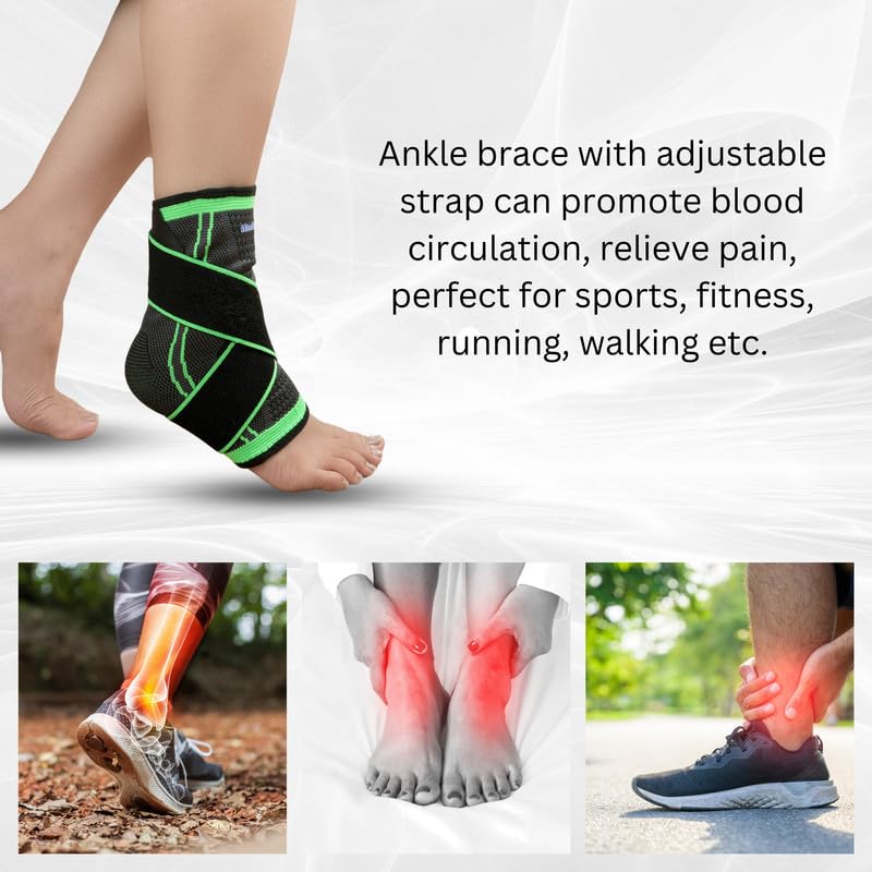 Wonder Care Ankle Support Green & Black