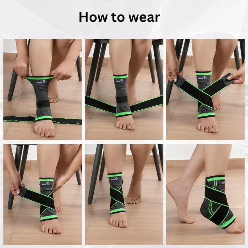 Wonder Care Ankle Support Green & Black
