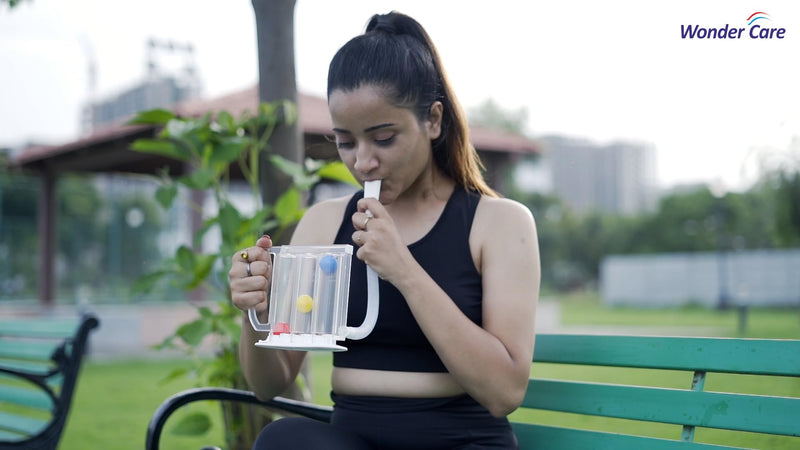 Wonder Care Deep Breathing Lung Exerciser | Washable & Hygienic | Non Measuring | with Handle