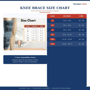 Wonder Care Knee Immobilizer Grey S FBA & XXL