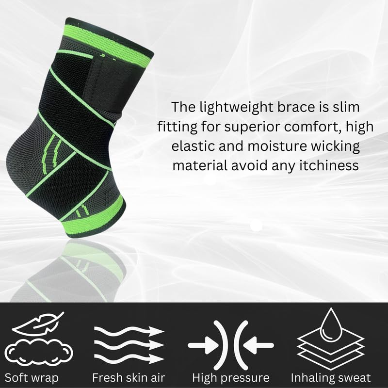Wonder Care Ankle Support Green & Black