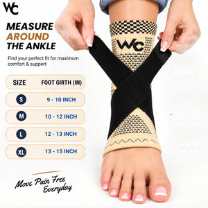 Wonder Care Ankle Support for Sprained Ankle Injury, Ankle Brace for Plantar Fasciitis Anklet Wrap Pain Relief Men & Women Achilles Tendon