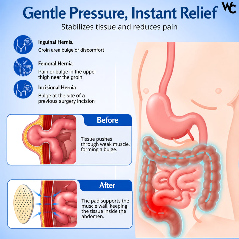 Wonder Care Hernia Belt for Men - Groin Hernia Support for Men 2 Removable Compression Pads & Adjustable Groin Straps Double inguinal Hernia Support for Men