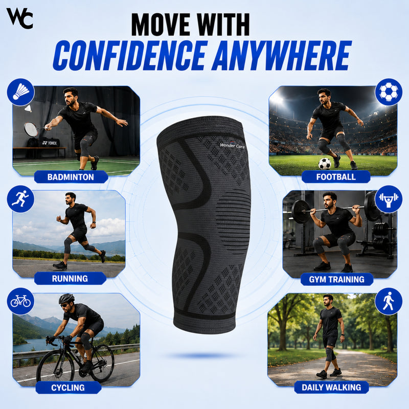 Wonder Care Knee Brace Compression Sleeve - Pack of 2
