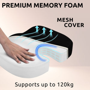 Wonder Care Orthopedic Coccyx Cusion | High Density Memory Foam for Back Pain, Sciatica, Tailbone Relief | 2 Years Warranty