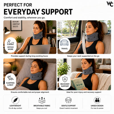 Wonder Care Soft Neck Brace Cervical Collar, Adjustable Collar Neck Support Brace for Sleeping, Neck Brace for Neck Pain and Support for Women & Men, Breathable Material for Home Office Travel