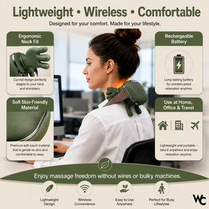 Wonder Care Full Body Massager Machine for Pain Relief | Electric Neck & Shoulder Massager | Leg, Shoulder, Hand & Calf Massage Machine | Scalp Massager | Shiatsu Percussion Massager for Cervical, Muscle & Body Pain Relief for Men & Women