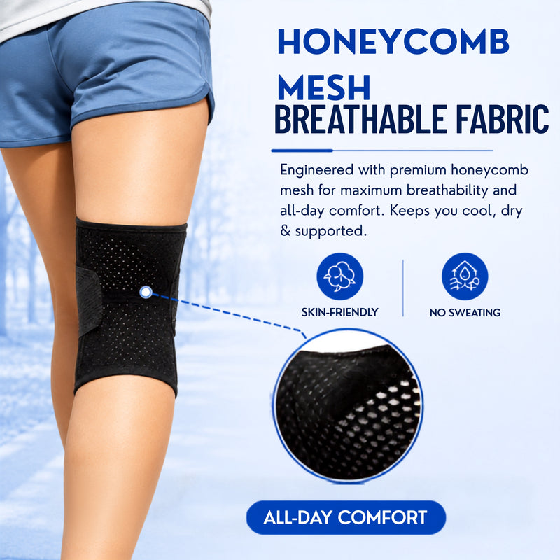 Adjustable Wrap Knee Support Brace, Air Mesh Fabric Knee Brace Cap for Pain Relief, Sports, Arthritis, Running Protection
