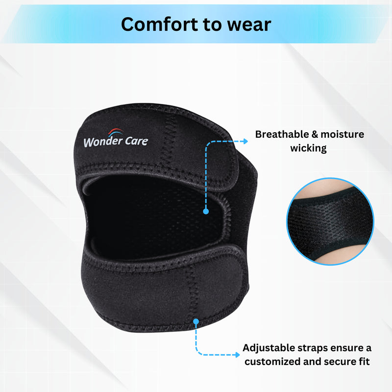 Patella Tendon Support Strap | Adjustable Knee Strap Patella Tendon Brace with Stabilizer Band for Hiking, Soccer, Basketball, Runners, Jumpers, and Tendonitis Relief for Unisex
