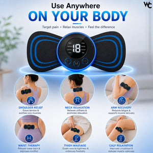 Wonder Care EMS Butterfly Body Massager Machine for Pain Relief | Full Body Electric Massager for Men & Women | Rechargeable Neck, Back, Shoulder, Leg & Foot Massager for Cervical & Muscle Pain Relief