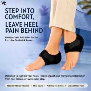 Wonder Care Heel Pads for Heel Pain Relief | Silicone Gel Heel Protector for Women & Men | Shoe Heel Cushion for Plantar Fasciitis, Shoe Bite Protection, Arch Support, Foot Comfort | 1 Pair