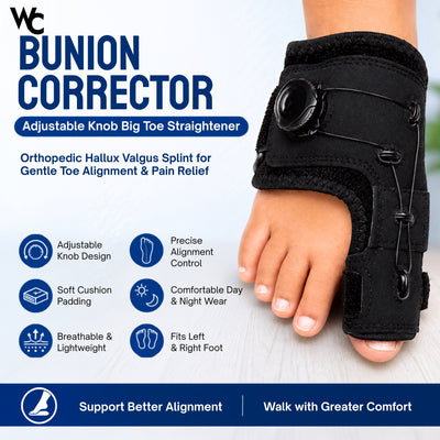 WC Adjustable Bunion Corrector & Toe Splint - Foot Support Men Women-left