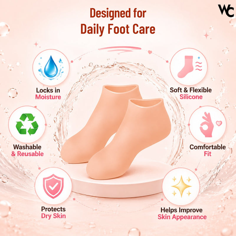 BUY 1 Get 1 FREE Silicone Heel Protector Socks for Cracked Women & Men | Pain Relief Gel | Foot Alignment | Moisturizing Crack Repair | Arch Support Pad Care Protector