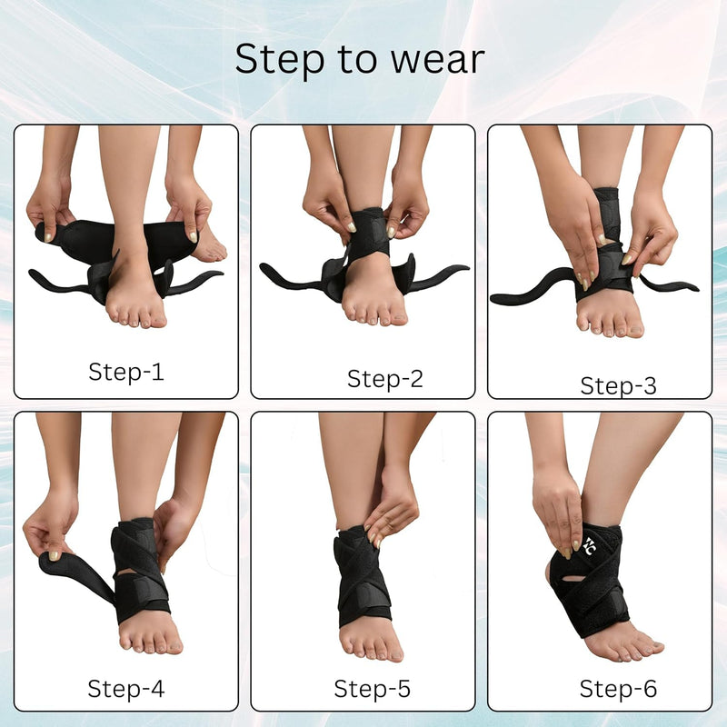 Wonder Care Ankle Support Band for Heel Pain Relief, Ankle Brace For Men/Women, Ankle Binder for Foot Support, Pain Relief, Ankle Belt/Cap Foot Support for Pain Relief (Blue)
