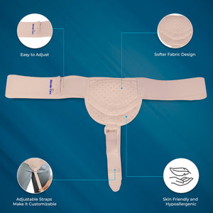 Wonder Care Hernia Belt - Beige Black White Single Side