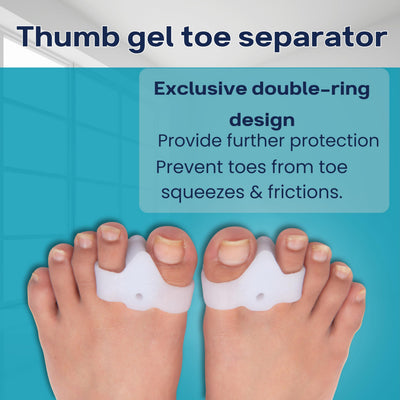Wonder Care Silicone Toe Separator Blue White Combo