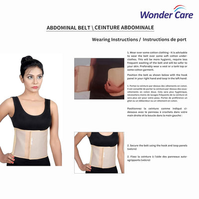 Wonder Care Abdominal Belt post delivery tummy trimmer binder post operative care compression belt adjustable with hook and loop fastener