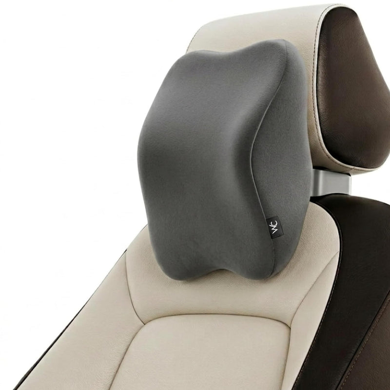 Wonder Care Car Neck Rest Pillow Grey - Memory Foam Cervical Support