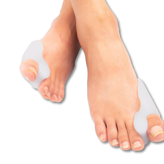 BUY 1 Get 1 FREE Wonder Care Silicone Toe Separator For Feet Gel Toe Pads Toe Big Toe Corrector Bunion Toe Straightener Yoga Toe Stretcher Hammer Toe Bunion White [Pair of 1-2 Pieces]