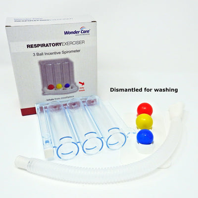 Wonder Care Deep Breathing Lung Exerciser - 3 Ball Spirometer